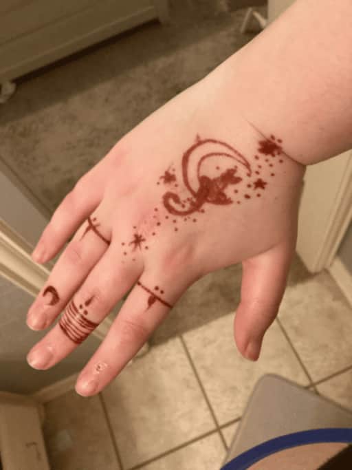 My hand with the henna tattoo