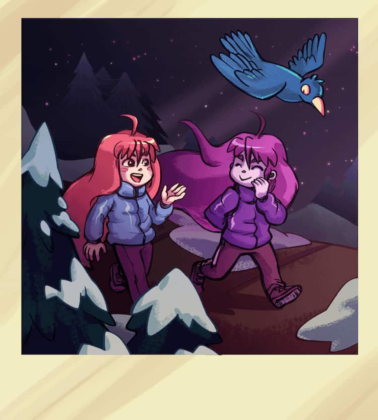 One of the ending polaroids of Celeste, showing Madeline and Badeline happy together