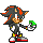 An animated sprite of Shadow the Hedgehog